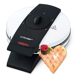 1621 Waffeleisen für klassische Herzwaffeln, 930 W, Waffelgröße 15,5 cm, stufenlos wählbarer Bräunungsgrad, weiß, Metall