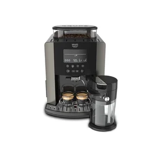 EA819E Arabica Latte Quattro Force Kaffeevollautomat | 1550 Watt | Wassertankkapazität: 1,7 Liter | Pumpendruck: 15 bar | LCD-Display | Platin-schwarz