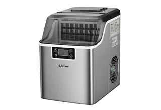 3,2L Eiswürfelmaschine Ice Maker, Eismaschine Eiswürfelbereiter inkl. Schaufel Timer / 24 Eiswürfel in 15min / 18kg 24H / LCD Anzeige