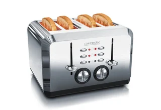 Toaster für 4 Scheiben, 1630 W, Automatik, Edelstahl, Wärmeisolierendes Doppelwandgehäuse, silber